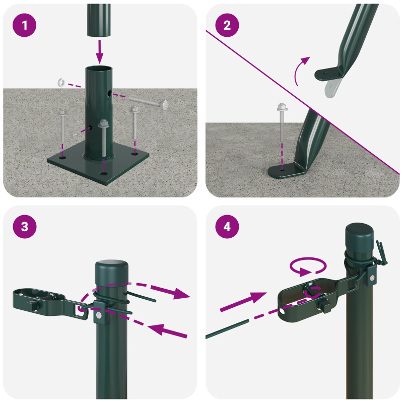 vidaXL Žoga āķis 13 pcs Zaļa Tērauds