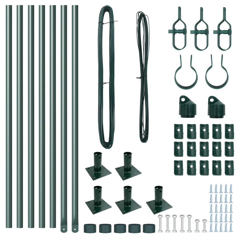 vidaXL Žoga āķis 7 pcs Zaļa Tērauds