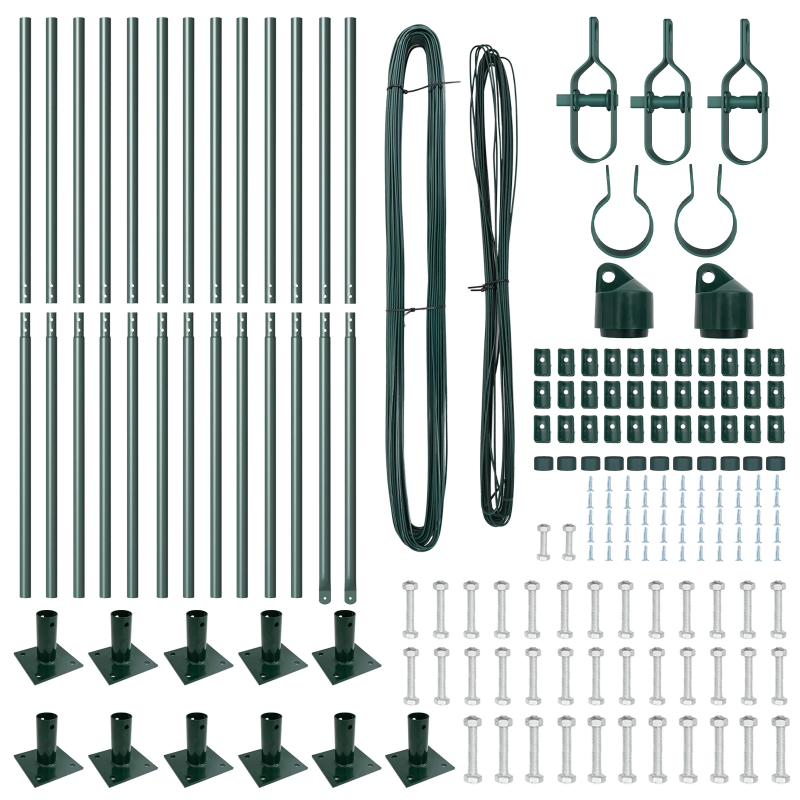 vidaXL Žoga āķis 13 pcs Zaļa Tērauds