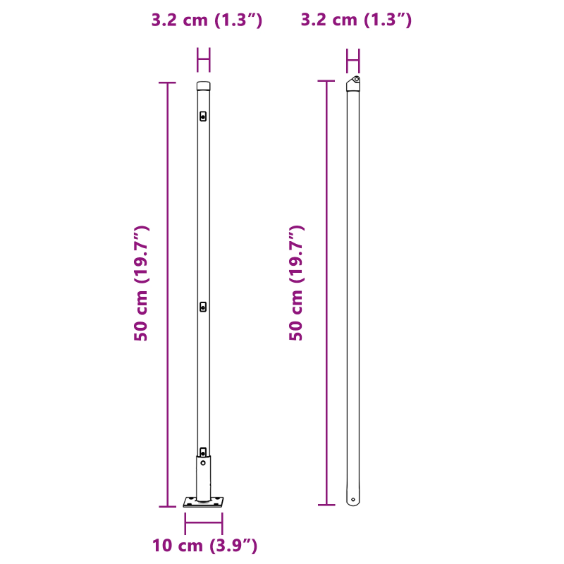 vidaXL Žoga āķis 7 pcs Pelēka Tērauds