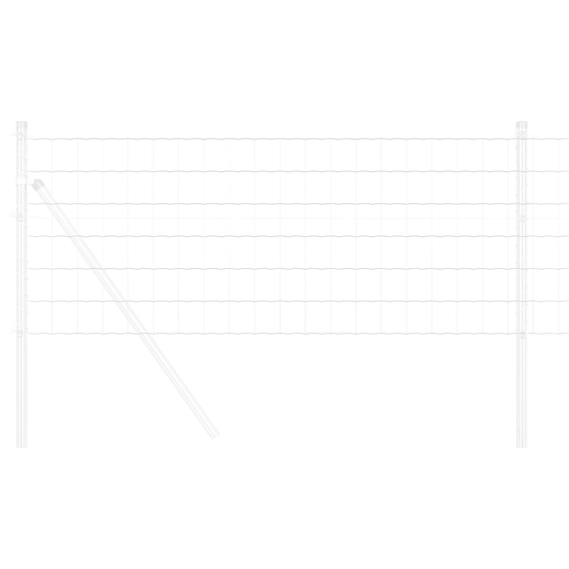 vidaXL Eiropas žogs Sudraba 0.4 x 25 m Karstās cinkotā dzelzs