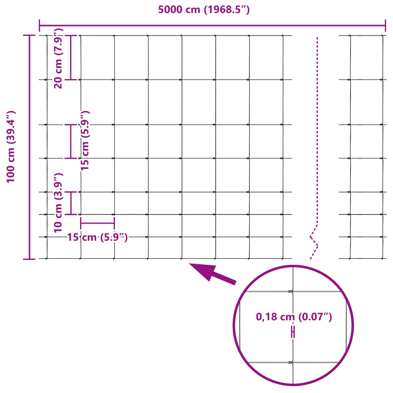 vidaXL Lauku žogs Sudraba 50 x 1 m Cinkots tērauds