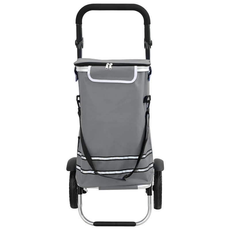 vidaXL Iepirkumu ratiņi Pelēka 36,5 x 46,5 x 100,5 cm Oksfordas audums