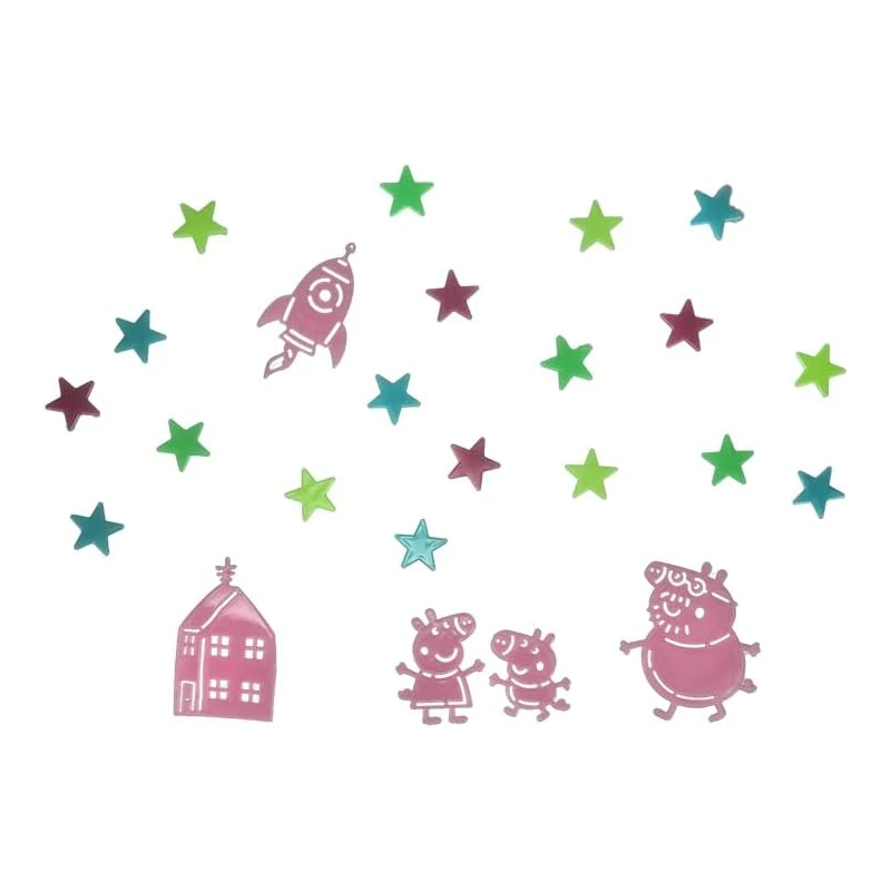 Paladone Peppa Pig Glow in the Dark Wall Decal Stars