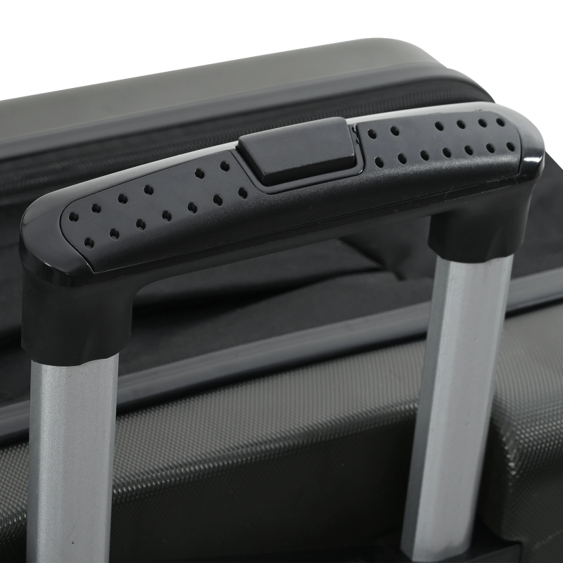 vidaXL Koferis ar slēdzeni Tumši pelēka 43 x 27 x 66 cm ABS plastmasa