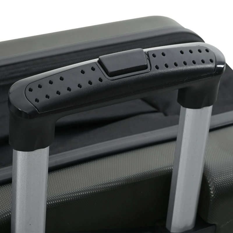 vidaXL Koferis ar slēdzeni Tumši pelēka 43 x 27 x 66 cm ABS plastmasa