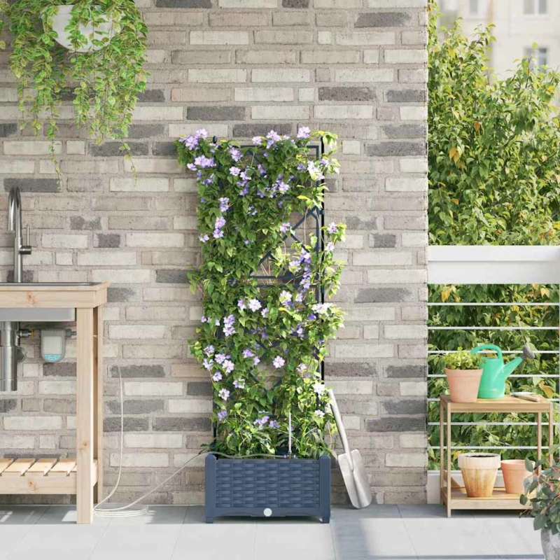 vidaXL Dārza stādītājs Pelēka 120 x 120 x 142 cm Tērauds