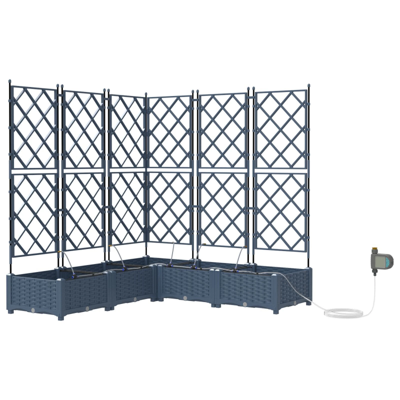 vidaXL Dārza stādītājs 5 pcs Pelēka 120 x 120 x 142 cm Tērauds