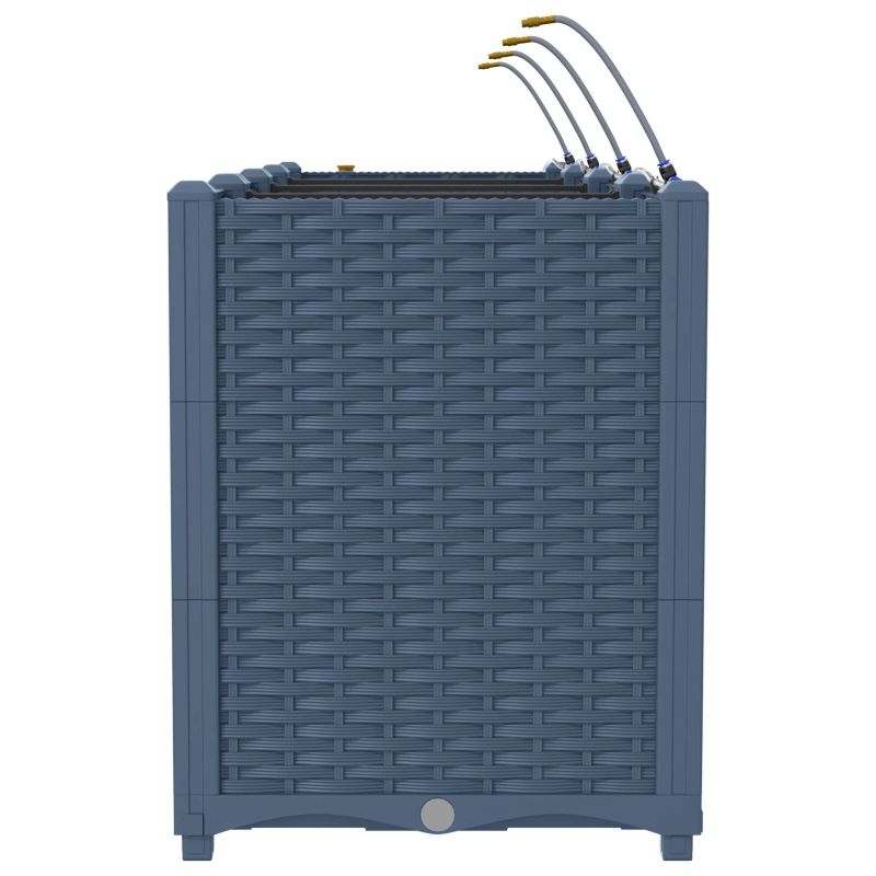 vidaXL Dārza stādītājs 4 pcs Pelēka 120 x 120 x 142 cm Tērauds