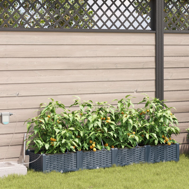 vidaXL Dārza stādītājs 4 pcs Gaiši pelēks Tērauds