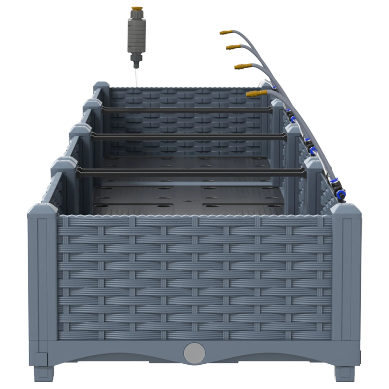 vidaXL Dārza stādītājs 4 pcs Gaiši pelēks Tērauds