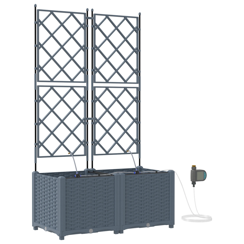 vidaXL Dārza stādītājs 2 pcs Gaiši pelēks Tērauds