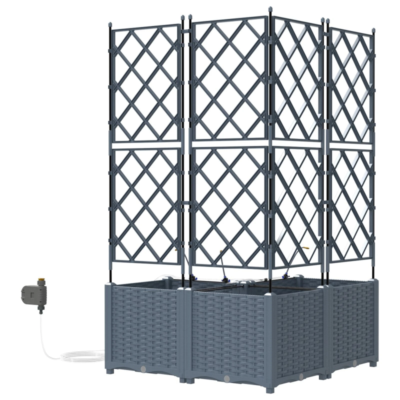 vidaXL Dārza stādītājs 3 pcs Gaiši pelēks Tērauds