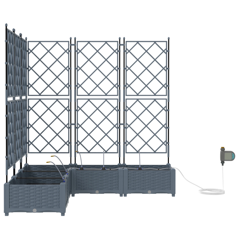 vidaXL Dārza stādītājs 5 pcs Gaiši pelēks Tērauds