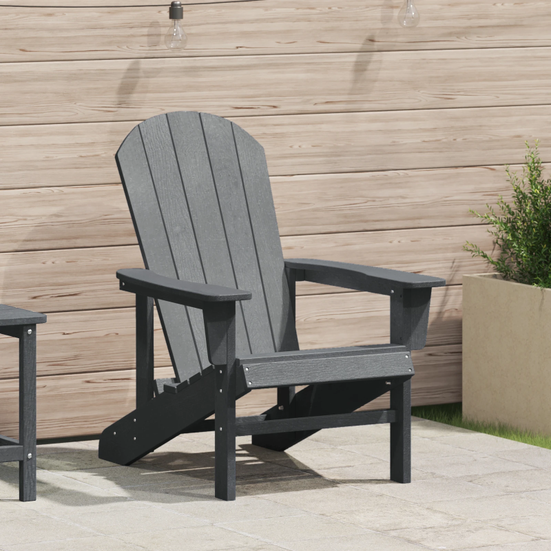 vidaXL Adirondack krēsls Gaiši pelēks 82 x 74 x 92 cm HDPE
