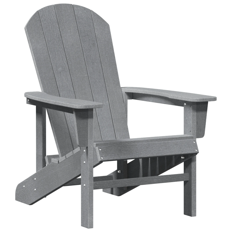 vidaXL Adirondack krēsls Gaiši pelēks 82 x 74 x 92 cm HDPE