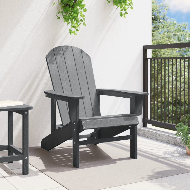 vidaXL Adirondack krēsls Gaiši pelēks 82 x 74 x 92 cm HDPE