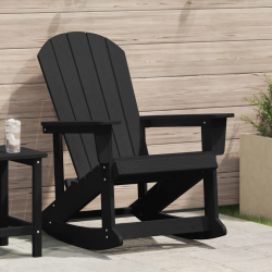 vidaXL Adirondack šūpuļkrēsls Melna 92 x 73,5 x 92 cm HDPE