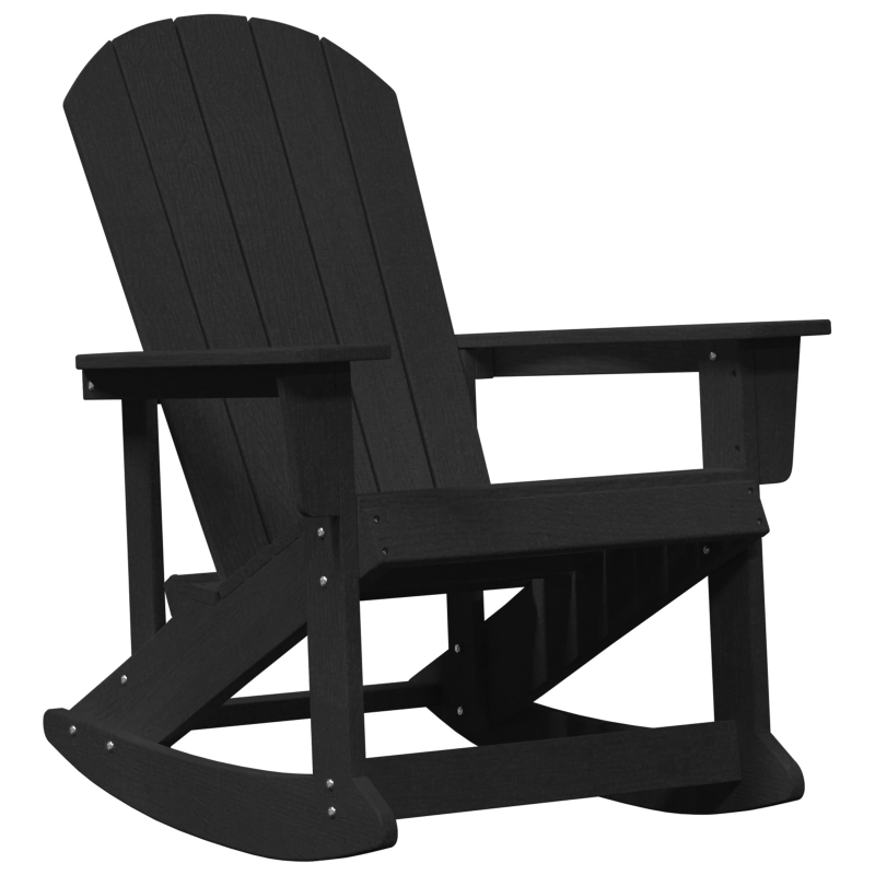 vidaXL Adirondack šūpuļkrēsls Melna 92 x 73,5 x 92 cm HDPE