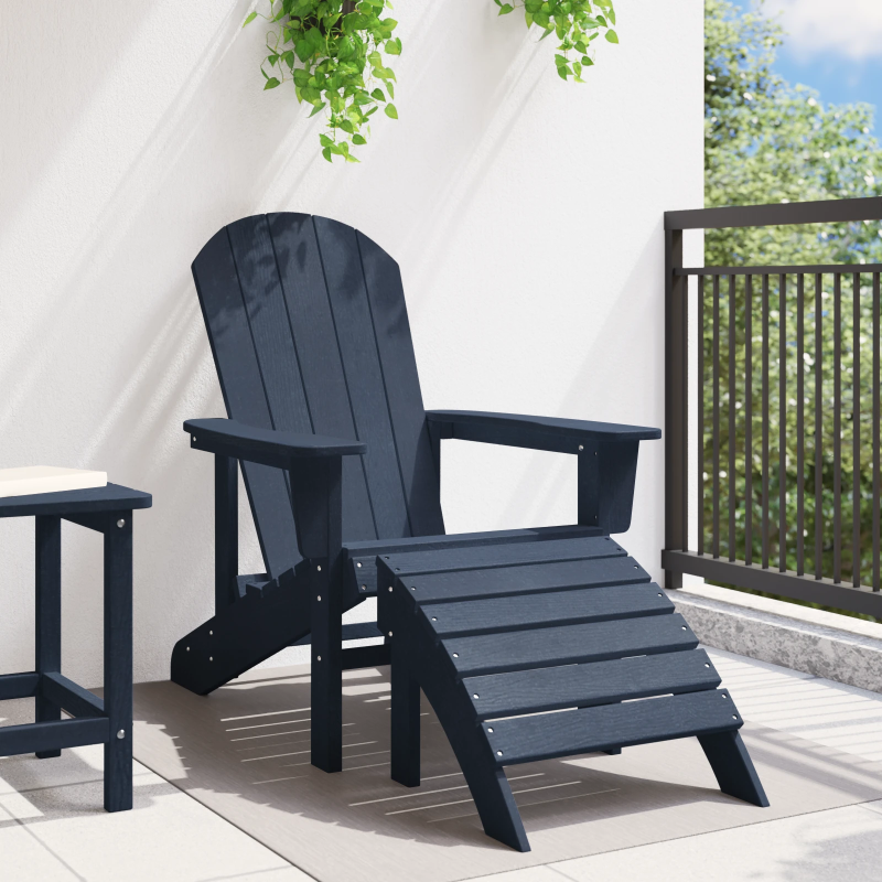 vidaXL Adirondack krēsls Tums zils 82 x 74 x 92 cm HDPE