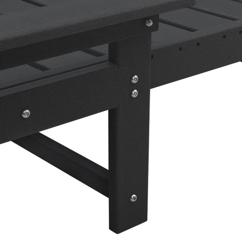 vidaXL Sauļošanās krēsls Melna 195,5 x 53 x 98,5 cm HDPE