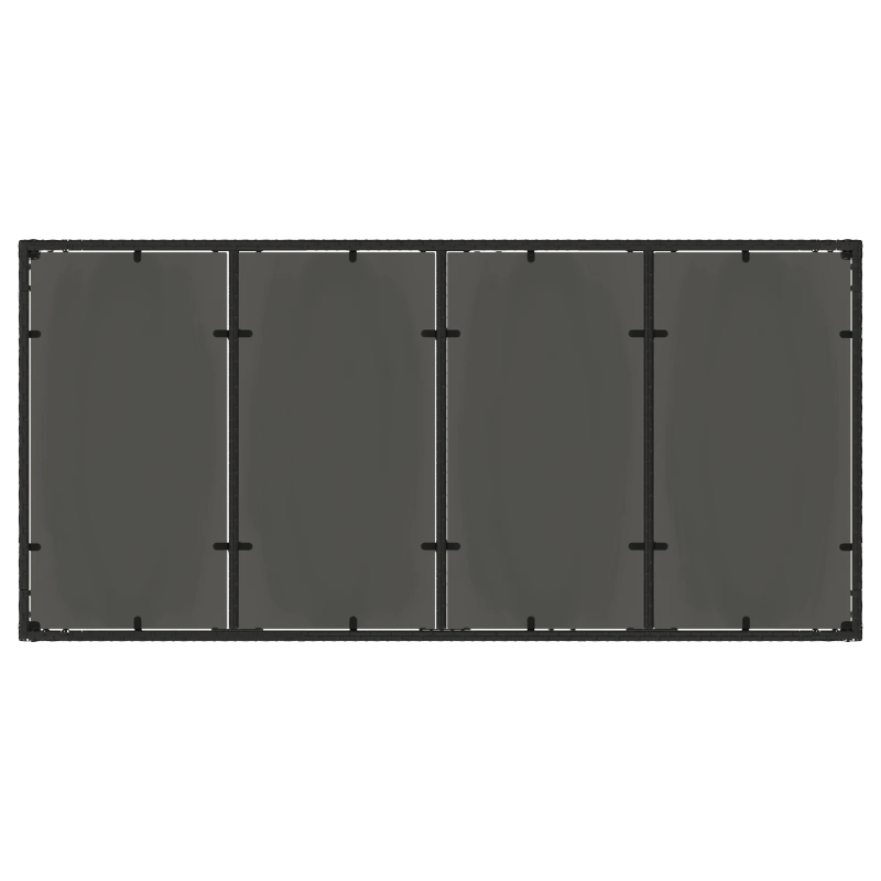 vidaXL Dārza ēdamgalds 9 pcs Melna poliratāns