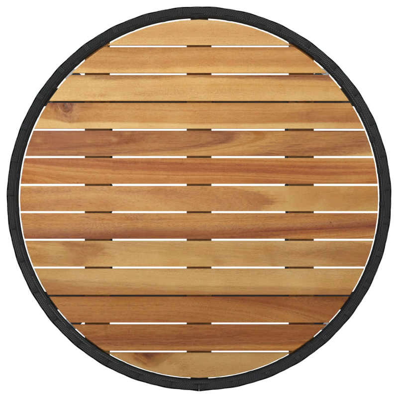 vidaXL Dārza ēdamgalds 5 pcs Melna poliratāns