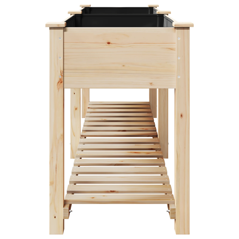 vidaXL Dārza stādītājs Bēša 203 x 53 x 76,5 cm Masīvs egle koks