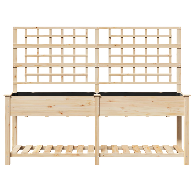 vidaXL Dārza stādītājs Bēša 203,5 x 54 x 152,5 cm Masīvs egle koks