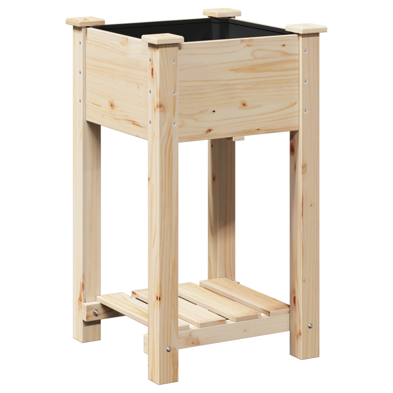 vidaXL Dārza stādītājs Bēša 45 x 45 x 76,5 cm Masīvs egle koks