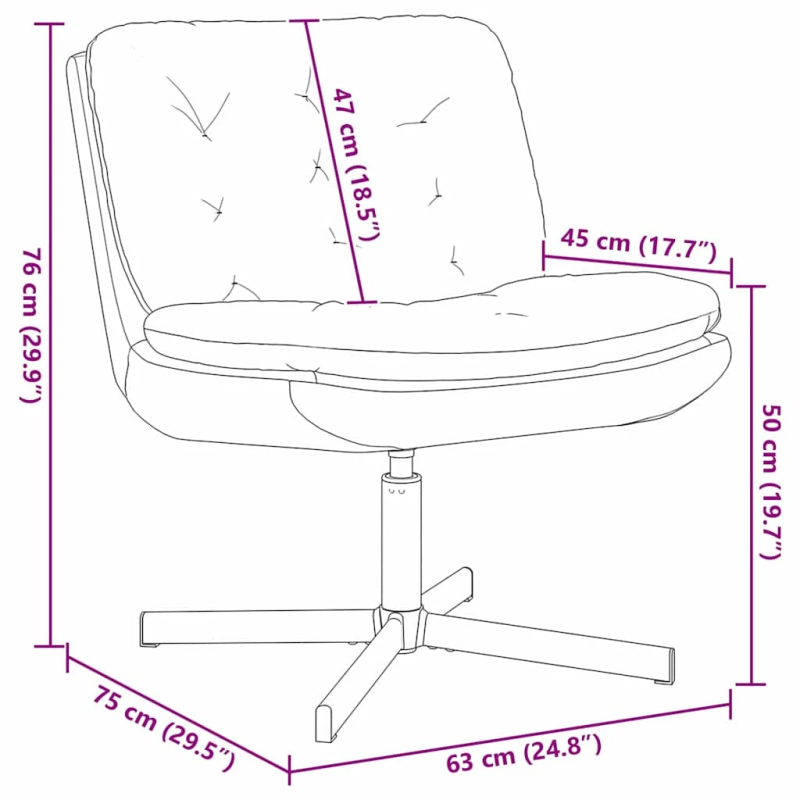 vidaXL Griežamā relaksācijas krēsls Rozā 63 x 75 x 76 cm Samts