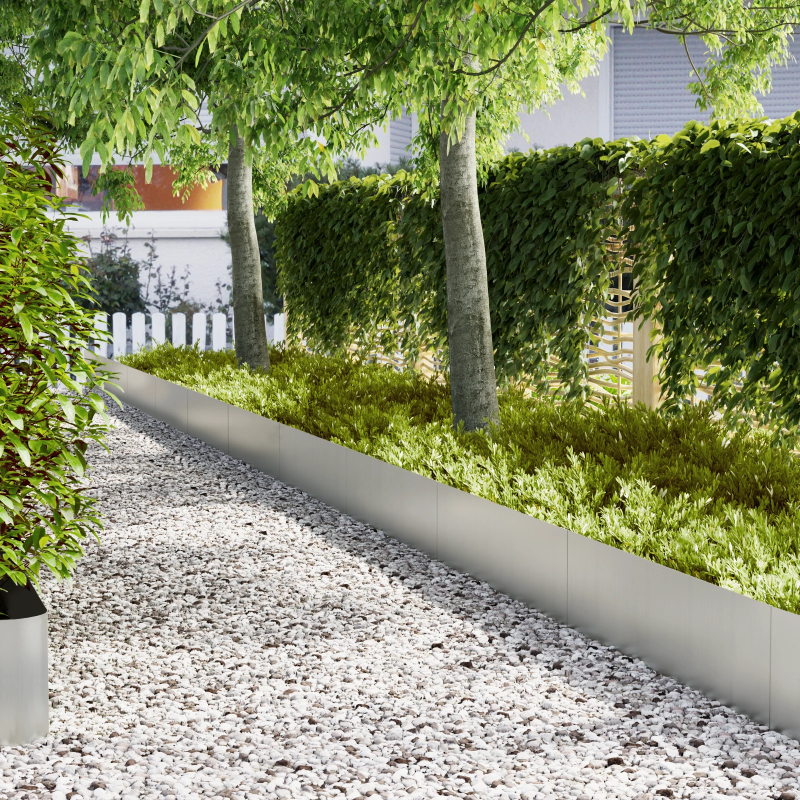 vidaXL Zāliena Apmale 50 pcs Sudraba 100 x 0.05 x 20 cm