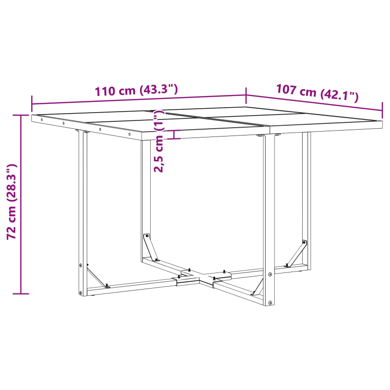 vidaXL Dārza ēdamgalds 5 pcs Melna Tērauds