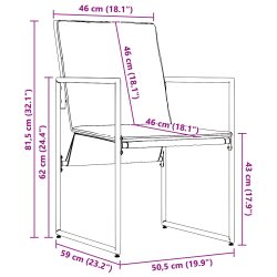 vidaXL Dārza ēdamgalds 13 pcs Melna Tērauds