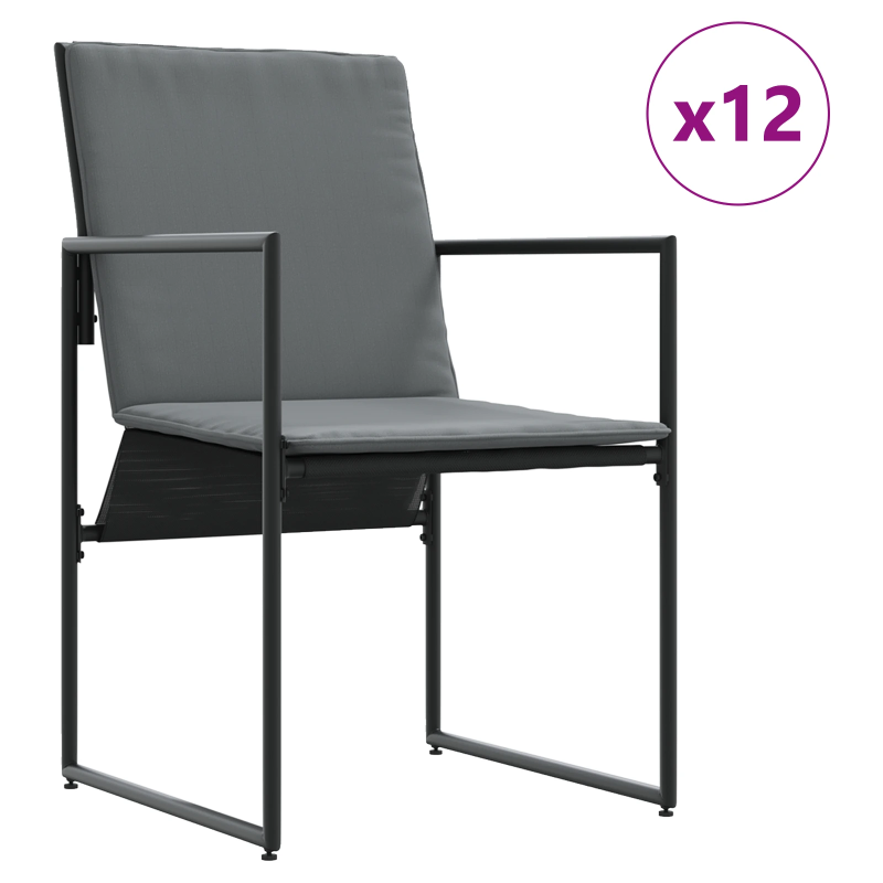 vidaXL Dārza ēdamgalds 13 pcs Melna Tērauds