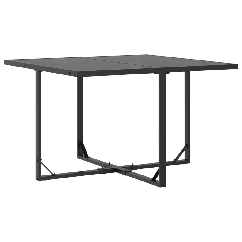 vidaXL Dārza ēdamgalds 5 pcs Melna Tērauds