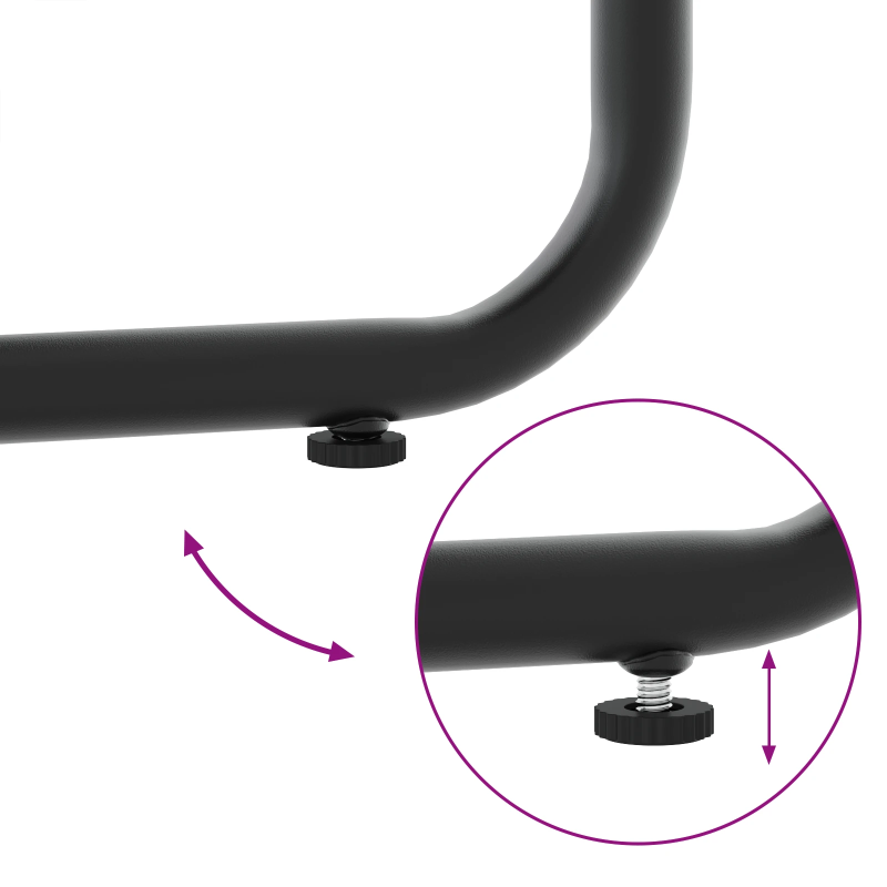 vidaXL Dārza ēdamgalds 9 pcs Melna Tērauds