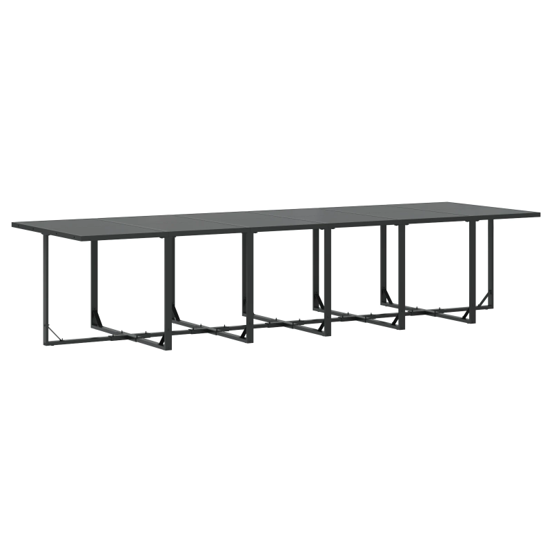 vidaXL Dārza ēdamgalds 13 pcs Melna Tērauds