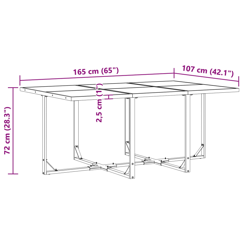 vidaXL Dārza ēdamgalds 11 pcs Melna Tērauds