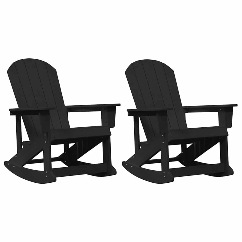 vidaXL Adirondack šūpuļkrēsli 2 pcs Melna HDPE