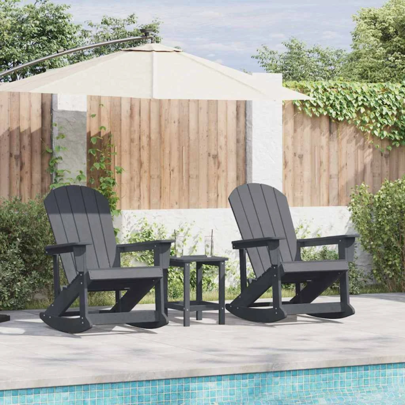 vidaXL Adirondack šūpuļkrēsli 2 pcs Gaiši pelēks HDPE