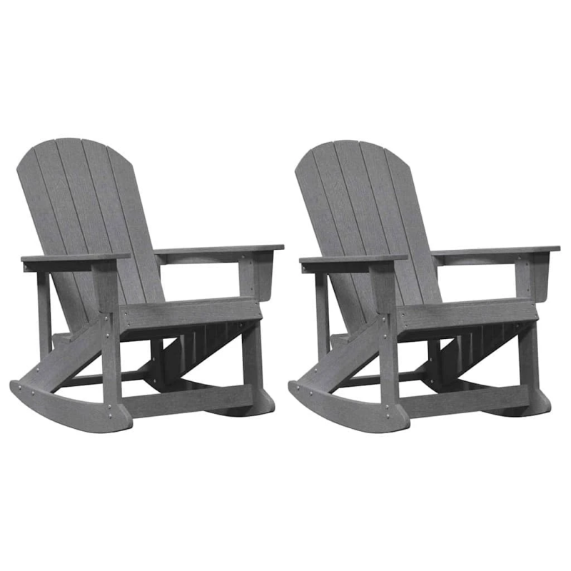 vidaXL Adirondack šūpuļkrēsli 2 pcs Gaiši pelēks HDPE