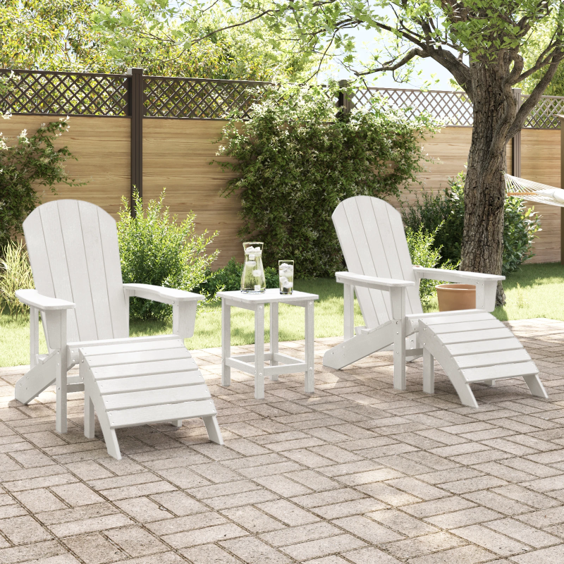 vidaXL Dārza krēsls 3 pcs Balts Polietilēns