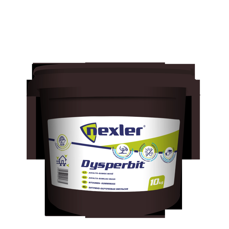 Bituma-kaučuka mastika 10kg Nexler Dysperbit uz ūdens bāzes