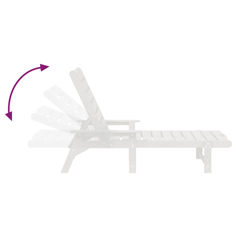 vidaXL Sauļošanās krēsls 3 pcs Balts Polietilēns