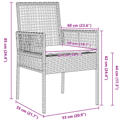 vidaXL Dārza krēsls ar spilvenu 2 pcs Bēša 55 x 53 x 85 cm poliratāns