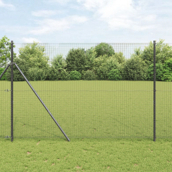 vidaXL Metinātās stieples žogs Pelēka 1.5 x 10 m