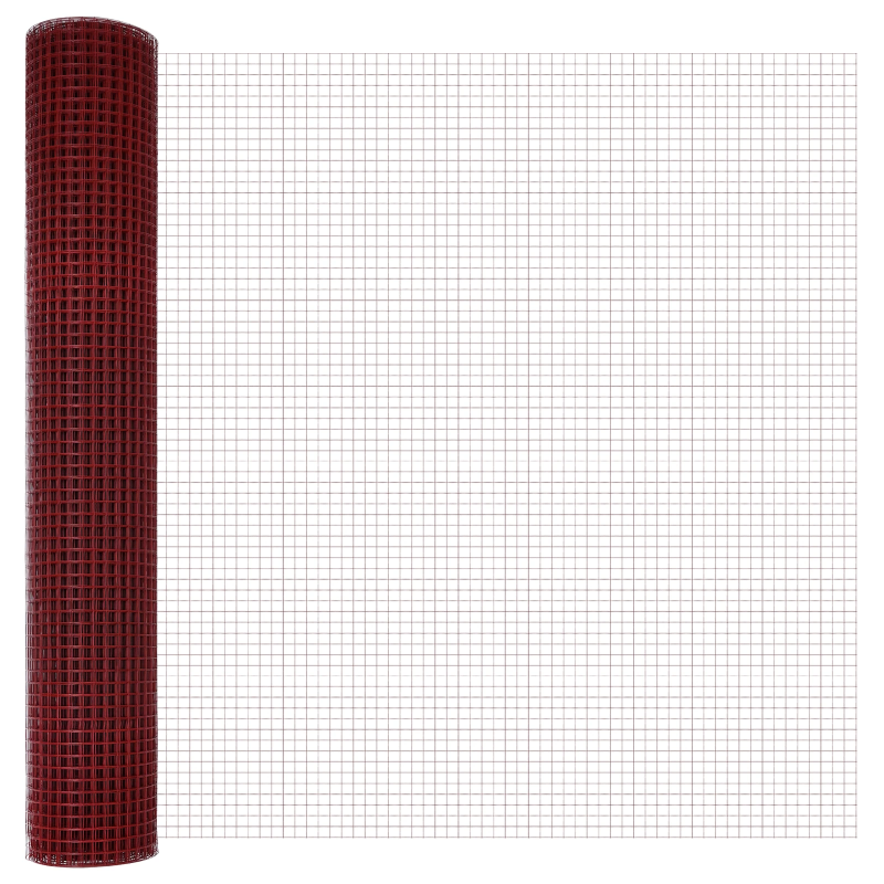 vidaXL Metinātās stieples žogs Sarkana 1.5 x 25 m