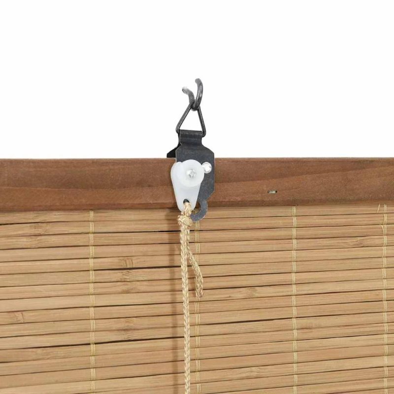 vidaXL Rullo žalūzija ar aizkariem Brūna 60 x 160 cm Bambuss