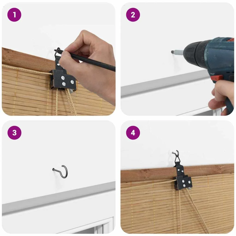 vidaXL Rullo žalūzija ar aizkariem Brūna 60 x 160 cm Bambuss